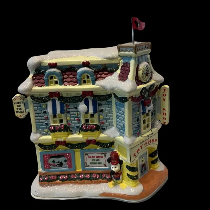 DISNEY Vintage MICKEY’s TOYSHOP Light Up Collectible Porcelain Shop 7.5”x 5”x5”