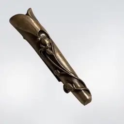 Vintage Pewter Raised Flower Lapel Vase Brooch