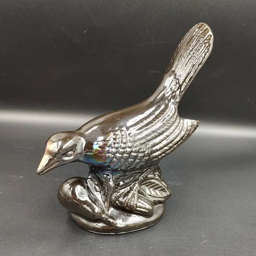 Brazilian Bird With Iridescent Glaze Figurine