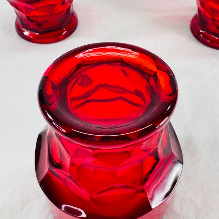 Ruby Red Georgian Cordial Set Of 3