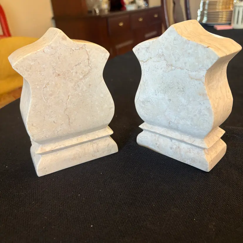 Natural Champagne Marble Set of 2 Pieces Bookends