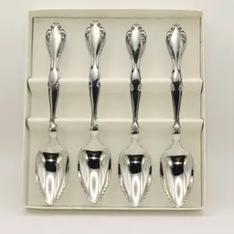 4 New Oneida Community Stainless Cantana Grapefruit Fruit Spoons NOS NIB