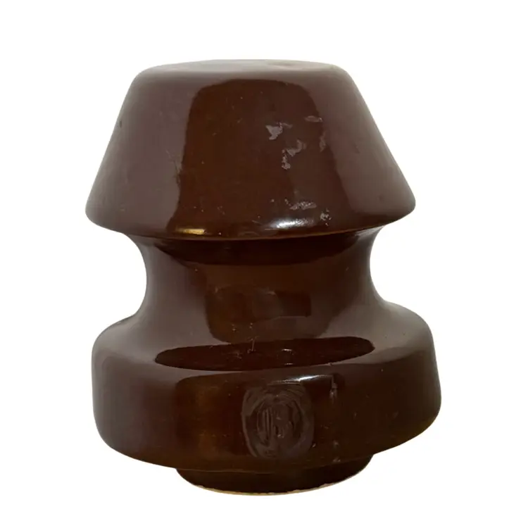 Ohio Brass Company Telephone Pole Insulator Brown Ceramic Porcelain Circle-B Mark Pin-Type
3.75” T x 3” W
