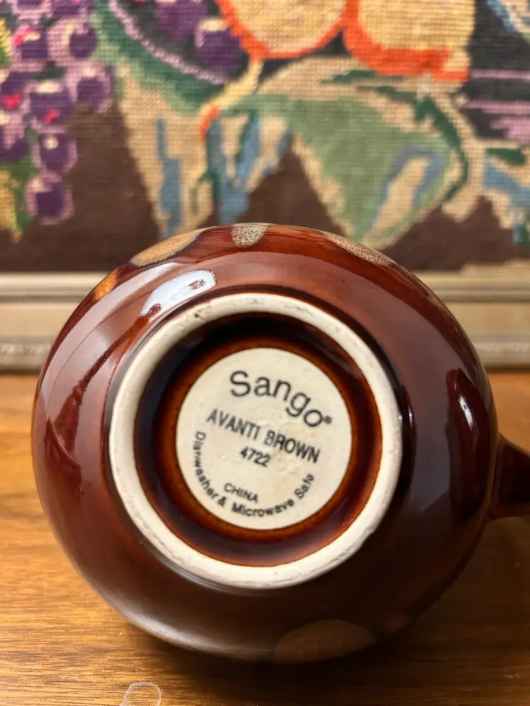 Sango Stoneware Creamer & Sugar