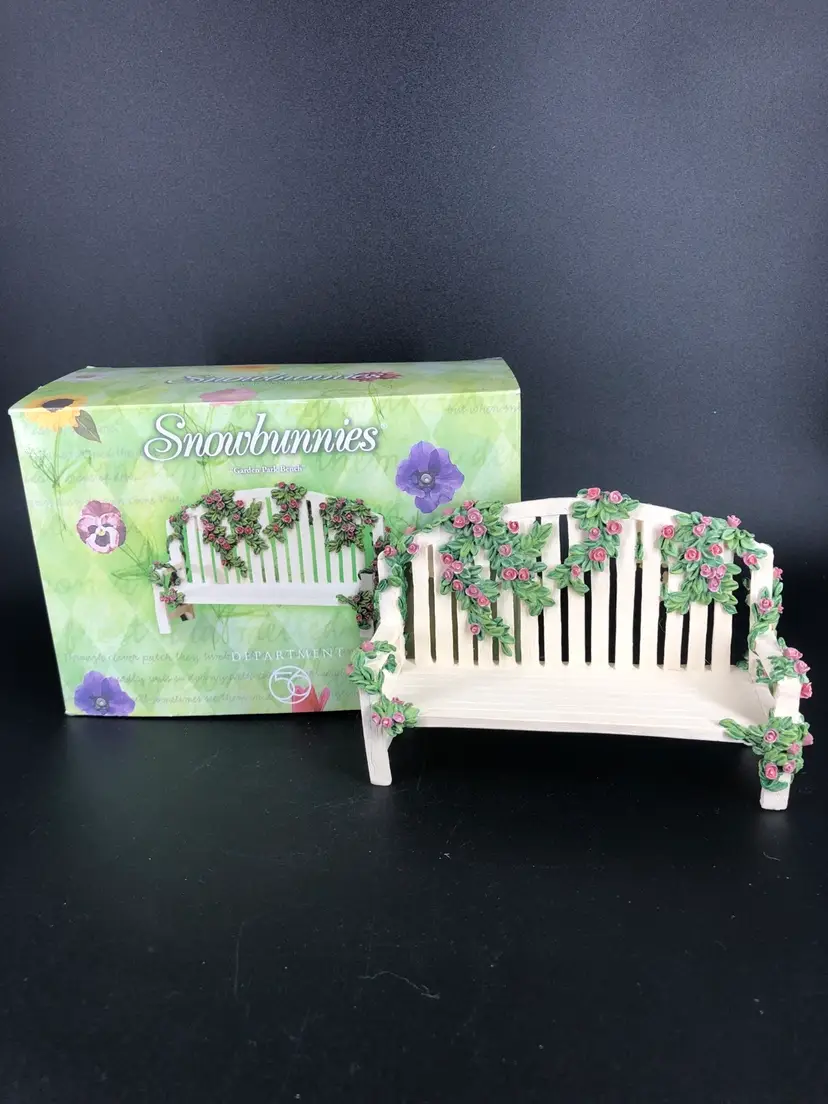 Dept. 56 Snowbunnies Garden Park Bench w/ Box