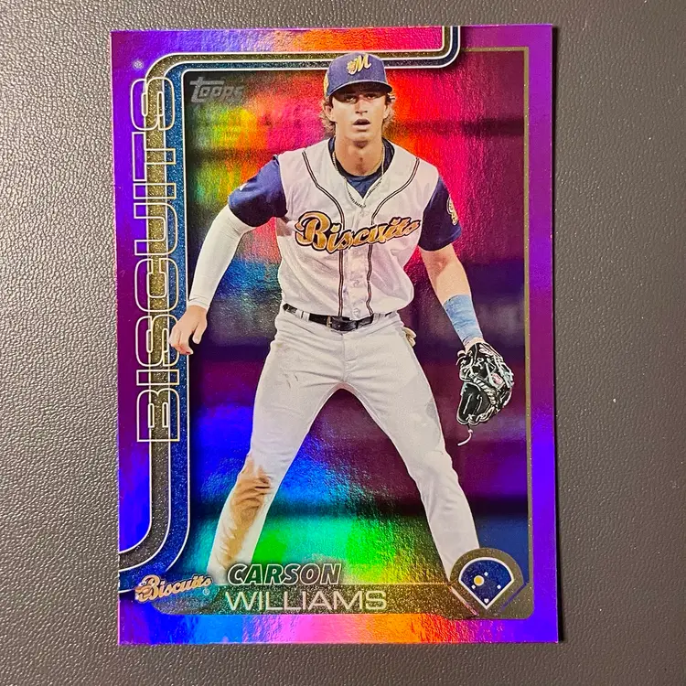 Carson Williams (Tampa Bay Rays) 2025 Topps Pro Debut) Fuchsia Parallel /199