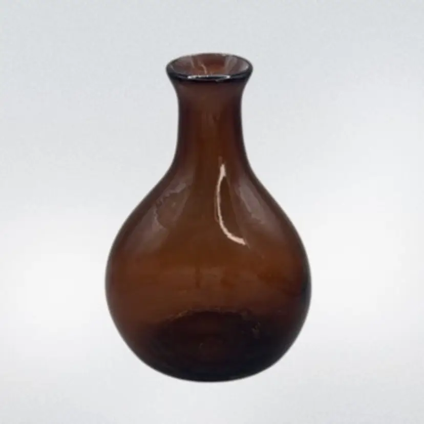 Mulberry Color Glass Bottle Hand Blown 7.5”