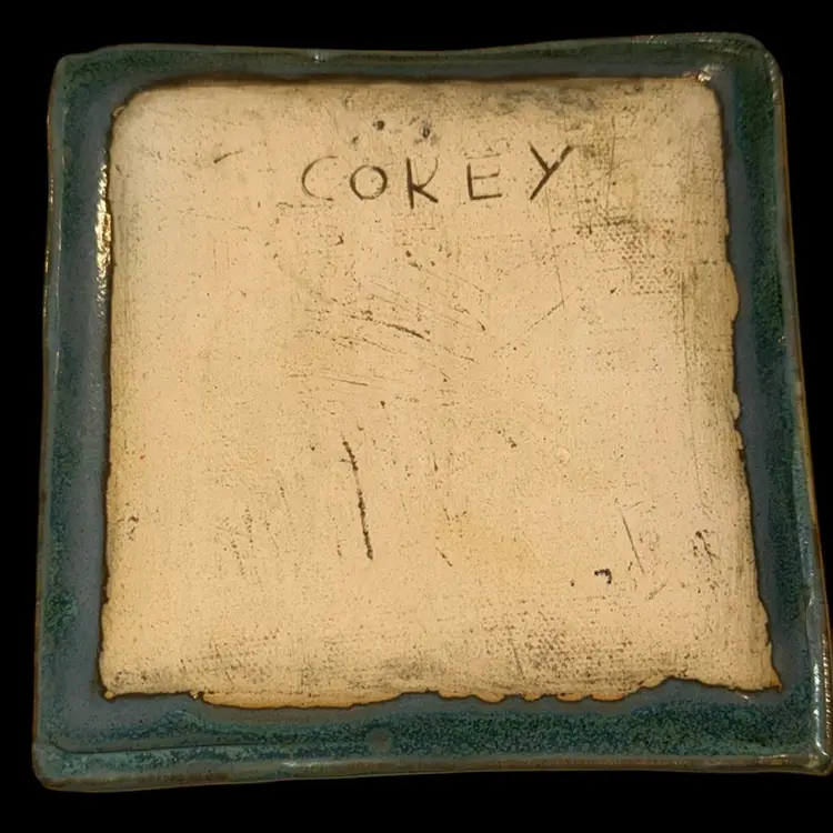 Handmade Studio Pottery in Celadon Green Glaze with Organic Leaf Motifs