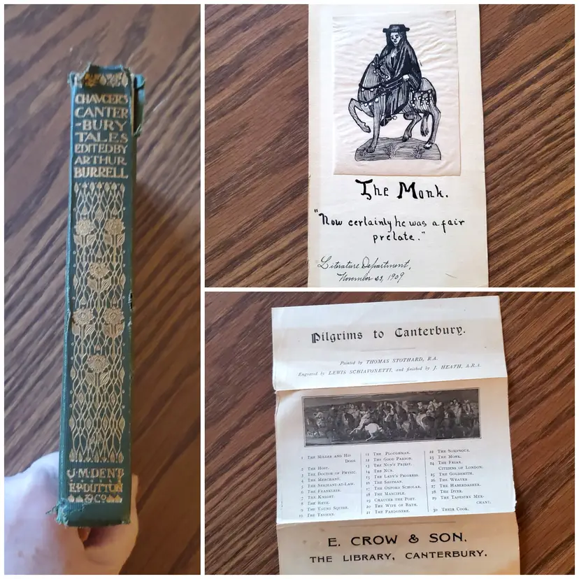 Chaucer’s Canterbury Tales, Prepared/Edited by Arthur Burrell, PLUS Ephemera