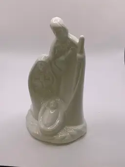 Vintage Holy Family Ceramic Statue