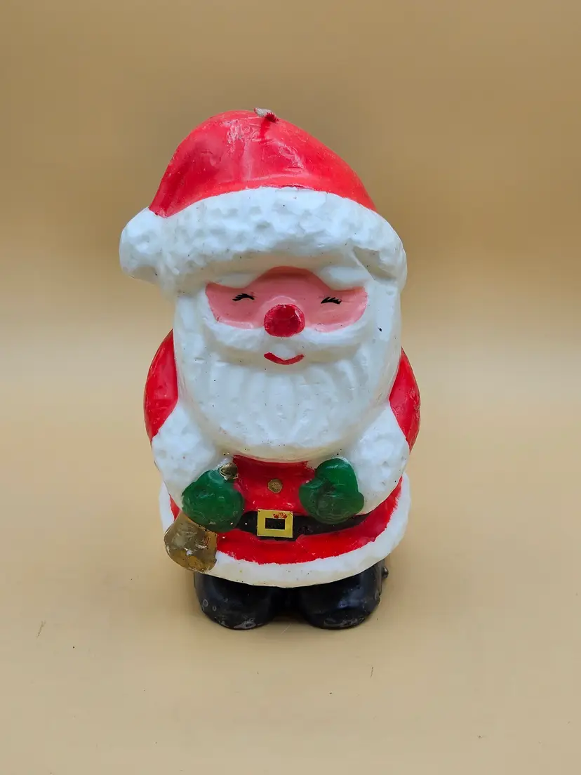 8.5" x 4" Vintage Santa Wax Candle, some marks
