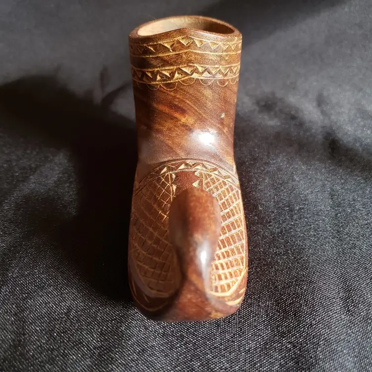 Wood Shoe Hand Carved unbranded 5" x 2.5” x 1 5/8" approximately Vintage