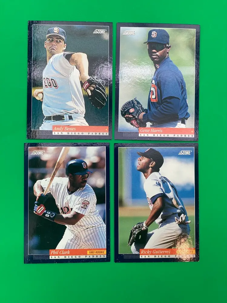 Score 1994 MLB San Diego Padres Lot of 8 Different Trading Cards
