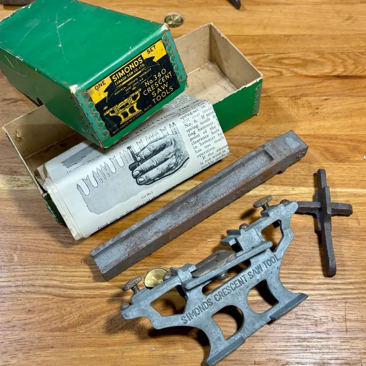 Simonds No. 340 Crescent Saw Tools with Box Instructions Saw Sharpening