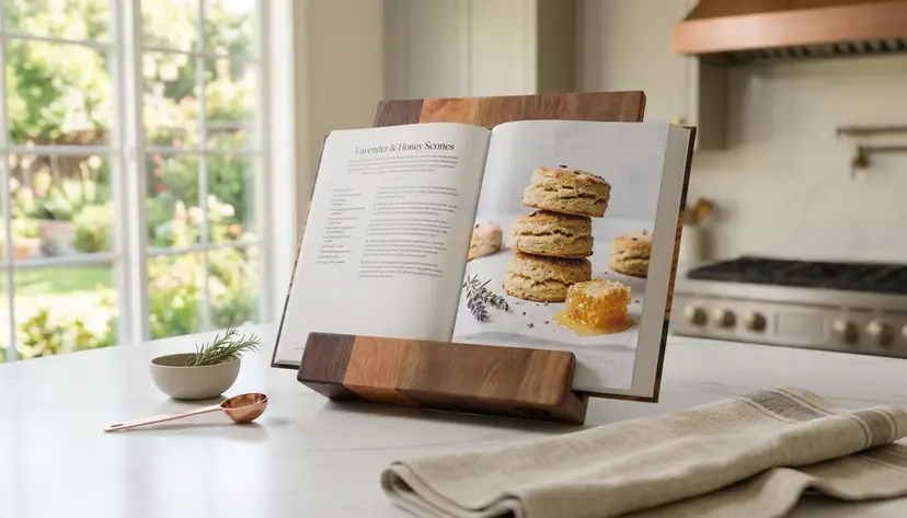 Handcrafted cookbook stand