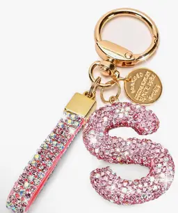 PINK RHINESTONE “S” KEYCHAIN