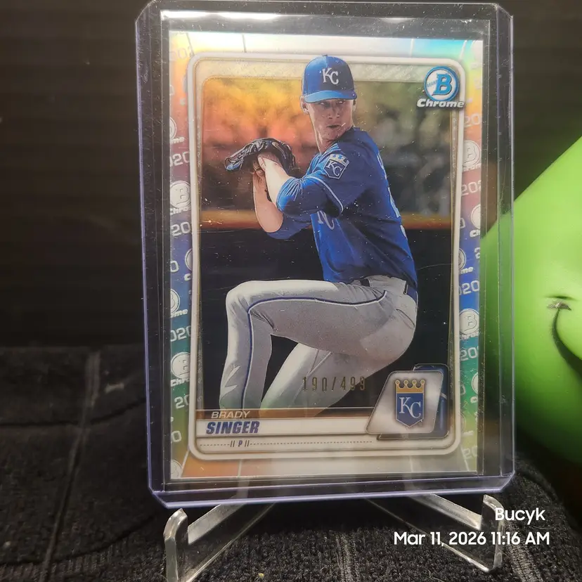 2020 Bowman Chrome Refractor - Brady Singer Kansas City Royals