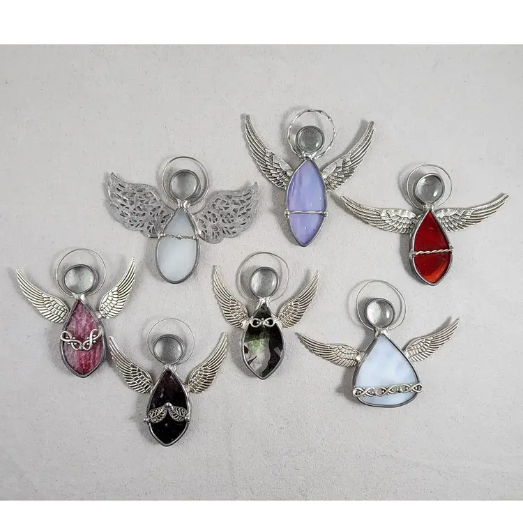 Stained Glass Angel Suncatcher Ornaments - 3.75"