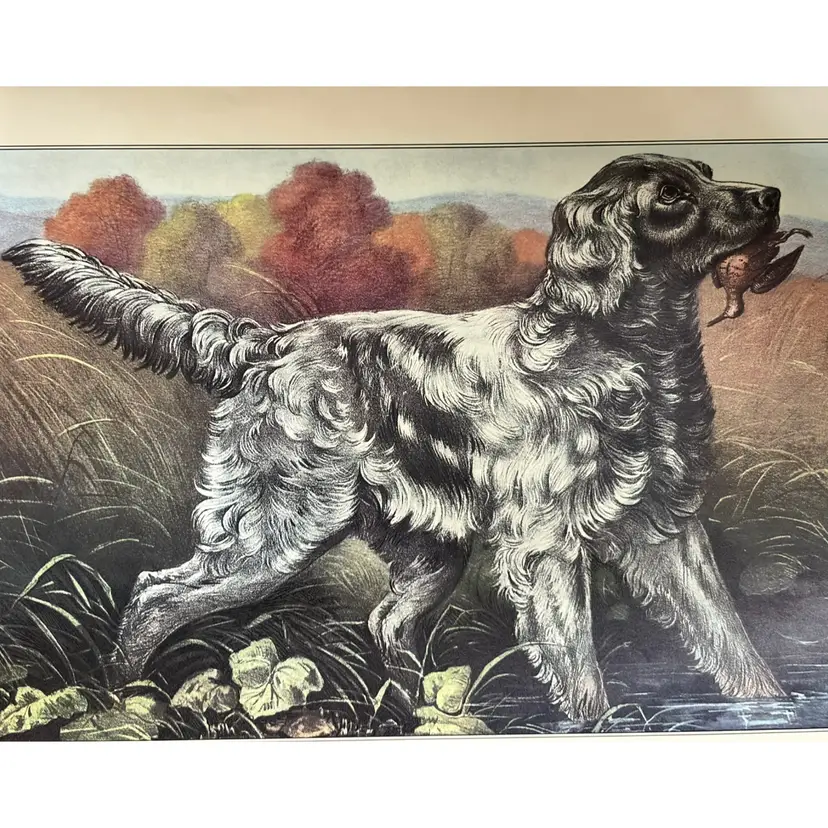 Vintage Ephemera Travelers Insurance Calendar - Six 15” x 11” Pages Hunting Dog  Pictures - 1 Page Has Folded Corner