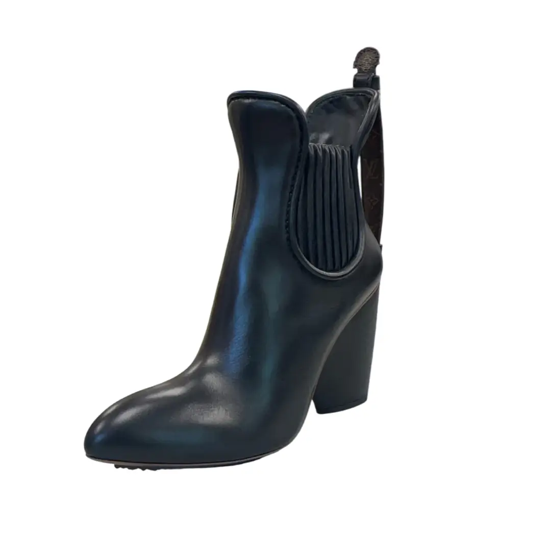 Louis Vuitton Monogram Idylle Pattern Leather Chelsea Boots SZ 37.5