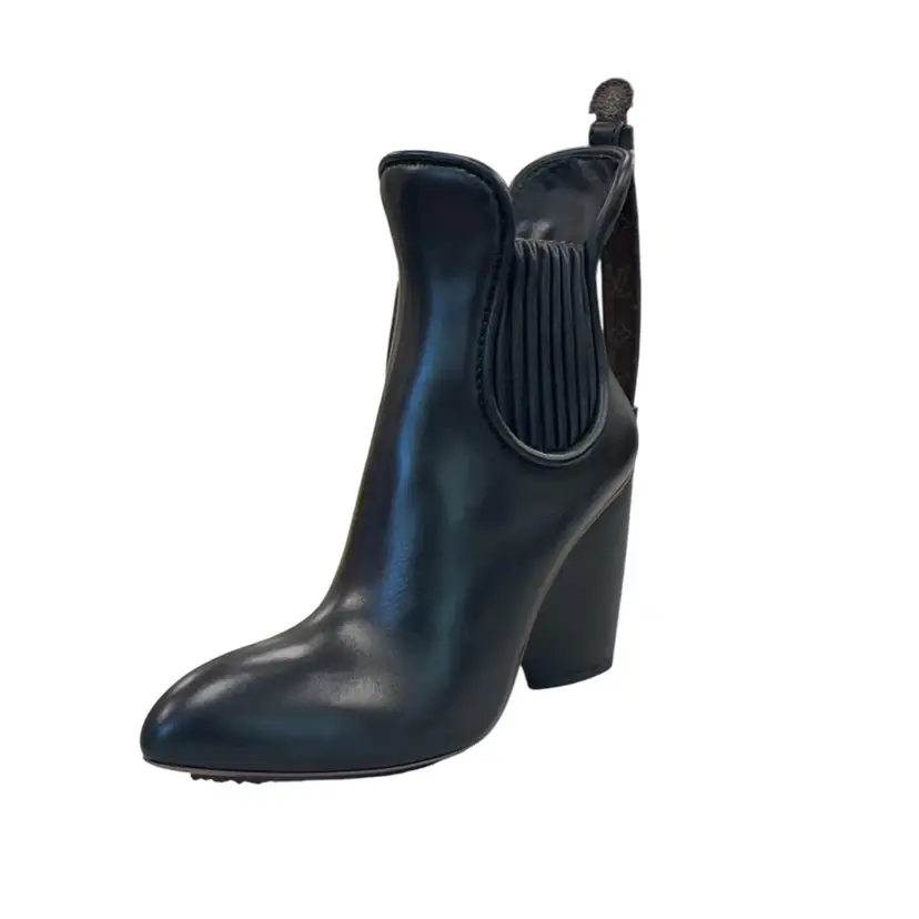 Louis Vuitton Monogram Idylle Pattern Leather Chelsea Boots SZ 37.5
