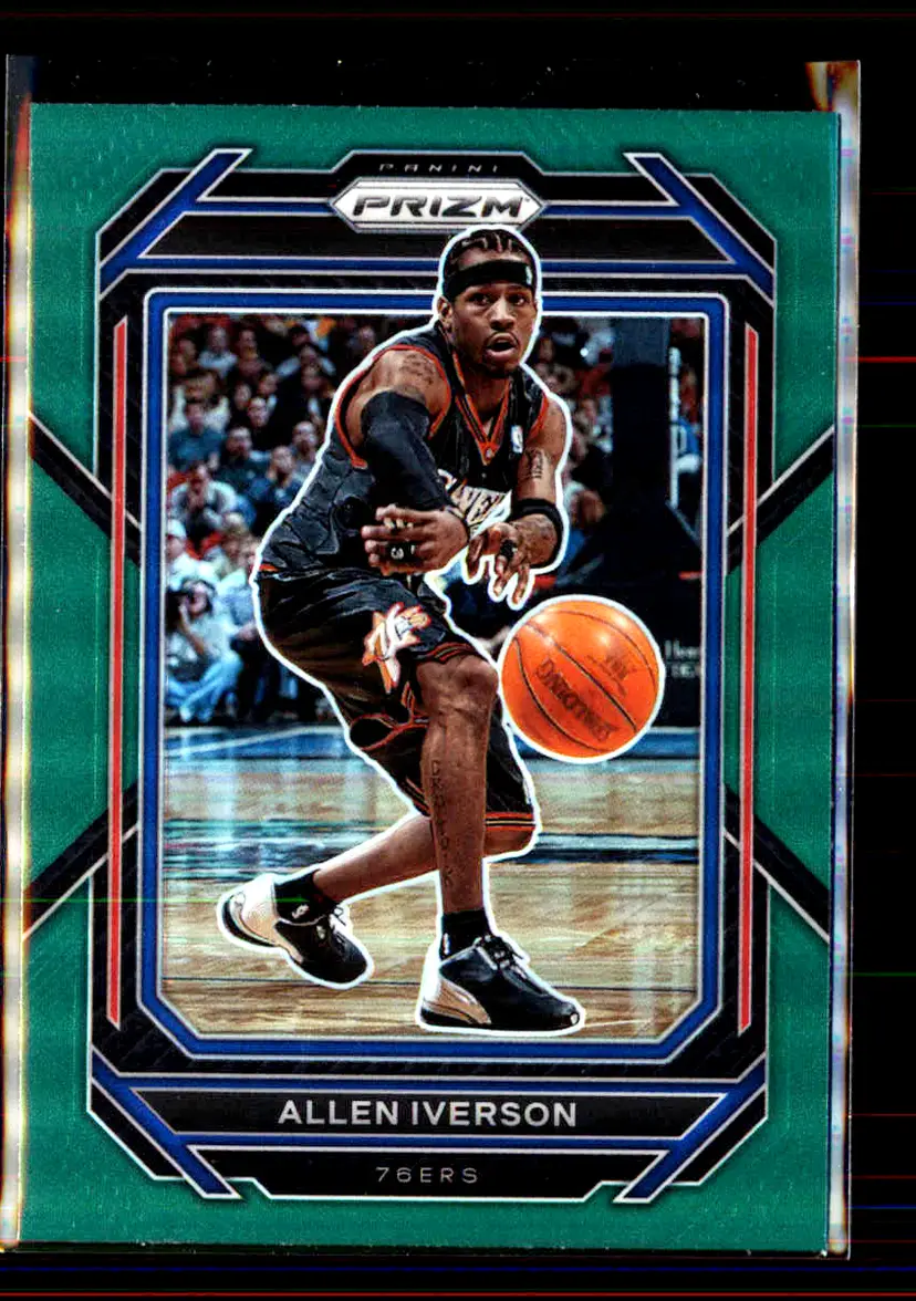 Allen Iverson 2022-23 Panini Prizm Green Prizm #281 - (2) - Philadelphia 76ers