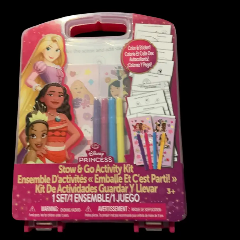 Fun Disney Princess Stow & Go Activity Kit. Ages 3 +~ Color Sheets& Stickers & Markers.