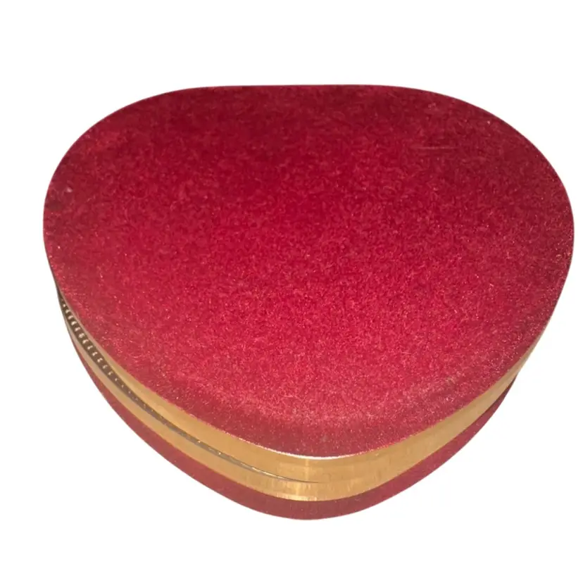 Velvet Heart Shaped Jewelry Box Earring Holder