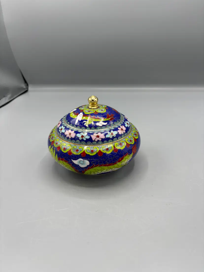 Vintage Chinese Cloisonne Enamel trinket bowl