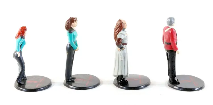 Star Trek Lot Of 4 3" PVC Figures Crusher Troi Scotty B'Etor Next Generation 1994