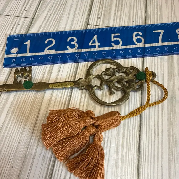 Vtg Solid Brass Key for Table Decor by Corona Decor Co