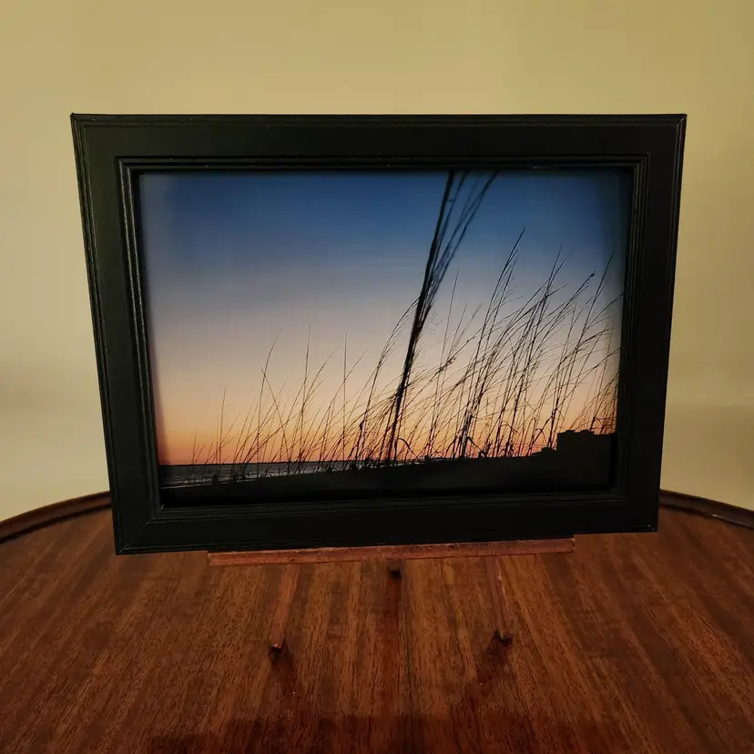 Photograph Of Sunset Beach Theme, Tall Grass, 5x7, Frame Not Included