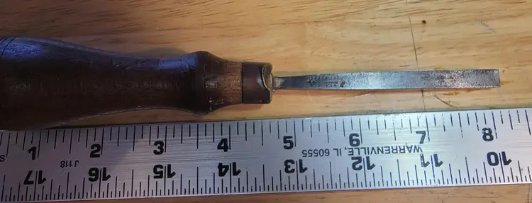 W. Butcher Sheffield Cast Steel 1/4" Paring Mortise Chisel, Original Handle, Antique England