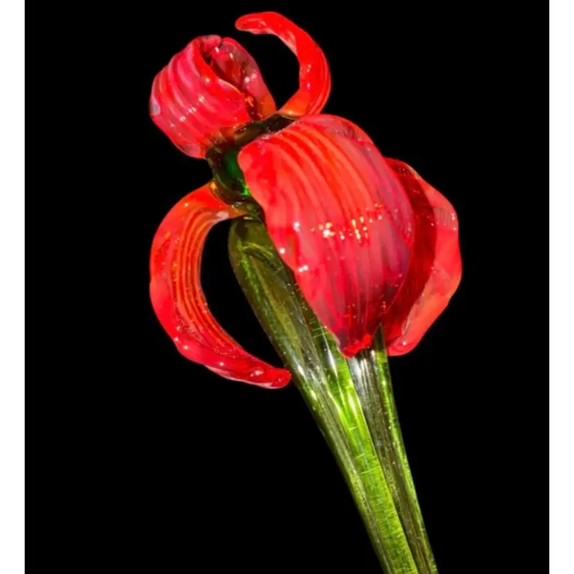 #24- Just In From Ukraine Large Hand Blown Glass Flower As Shown