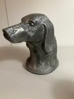 Hunting Dog Birddog Heavy Vtg Silver Pewter Bookend
