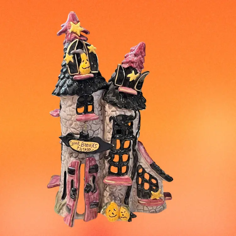 Count Batulas Castle Tea Light Holder By Blue Sky Studios Heather Goldminc 14 Inches Tall