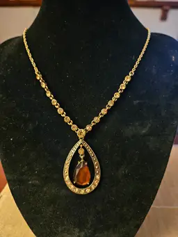 #01 Brown garnet necklace