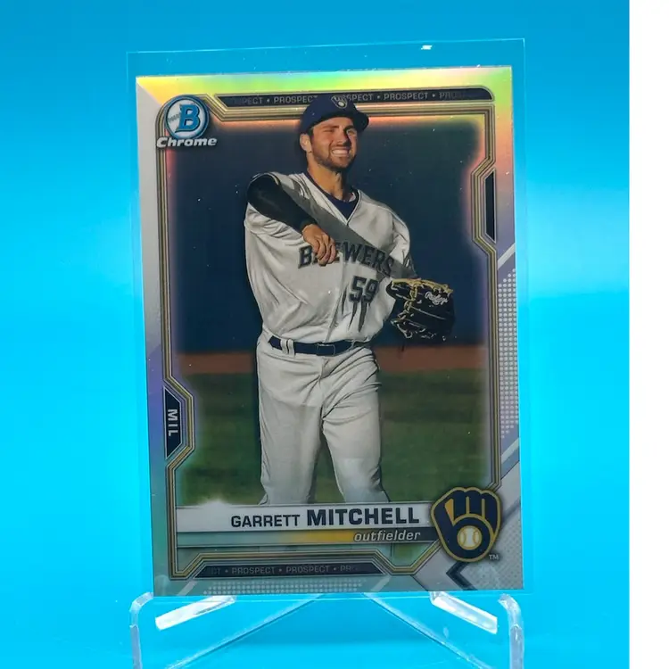 2021 Bowman Draft Garrett Mitchell Prospect Refractor Milwaukee Brewers