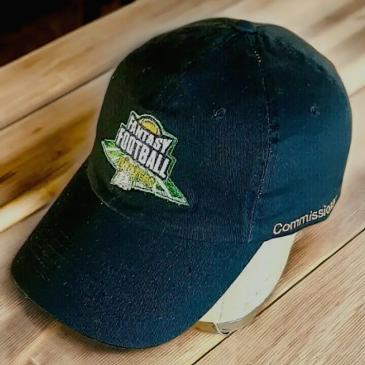 Vintage Hooters Fantasy Football Commissioner Black Baseball Cap Hat Adjustable 