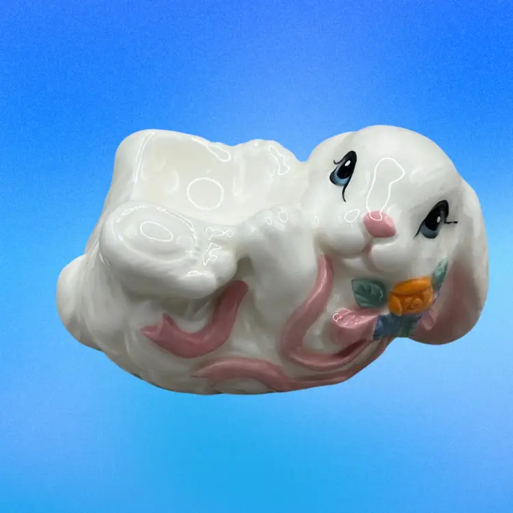 Ceramic Bunny Easter Egg Holders Set Of 2