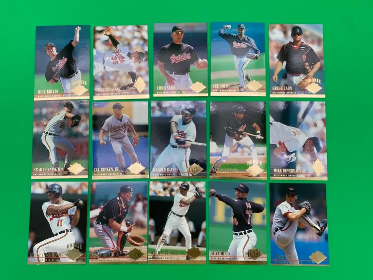 Fleer Ultra 1994 MLB Baltimore Orioles Lot of 15 Different Trading Cards