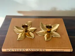 Vintage Brass Flower Candle Holders