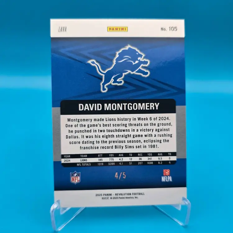 David Montgomery SSP 4/5 2025 Revolution Football Pink Lava #105 Detroit Lions