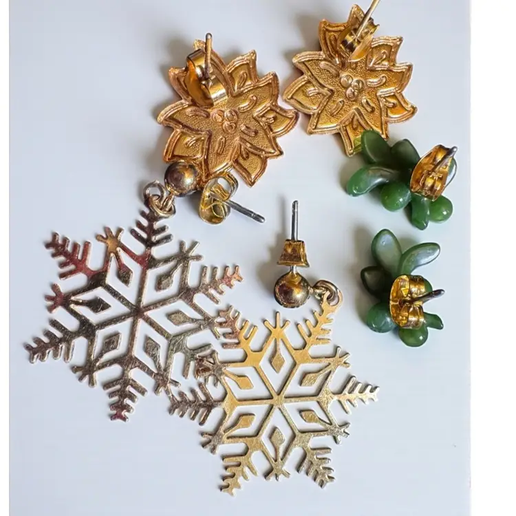 3 Pair Christmas Stud Earrings