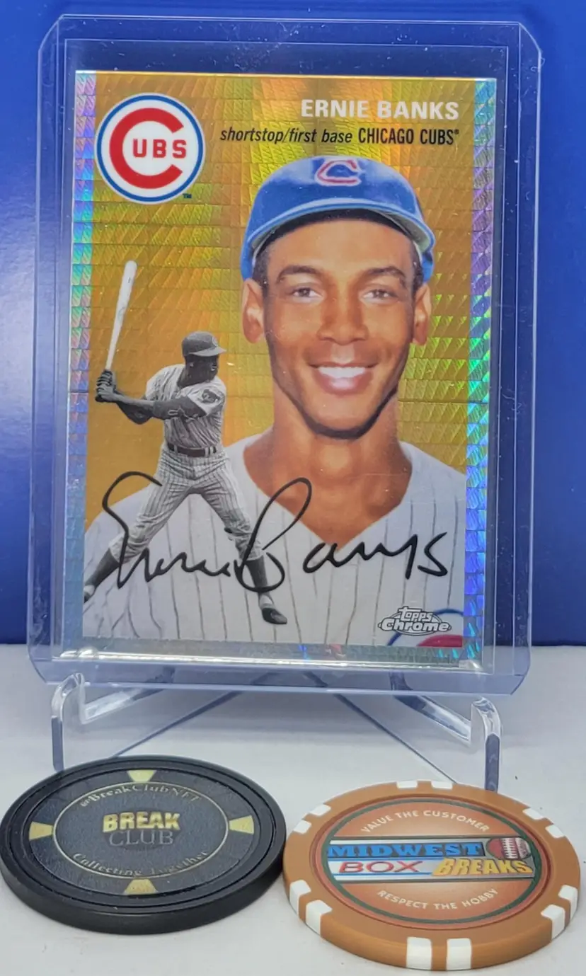 Ernie Banks 2023 Topps Chrome Platinum Anniversary Prism Refractor #445 Chicago Cubs