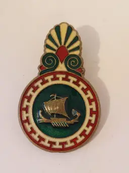 Vintage Enameled Brass Greek Spartan Paper Clip