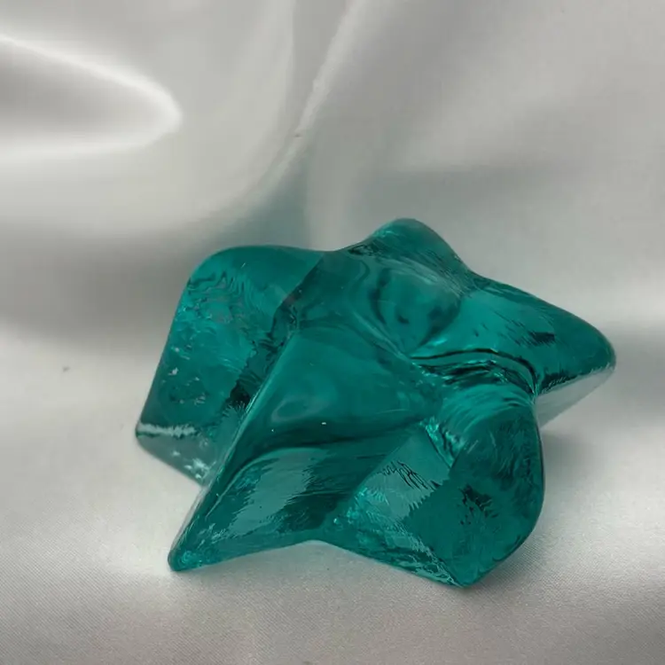 Fire & Light Star Paperweight In Aqua