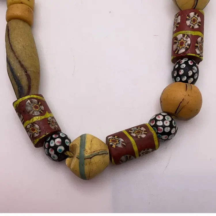 Vintage Trade Beads Strung 28”, As Is, As Shown