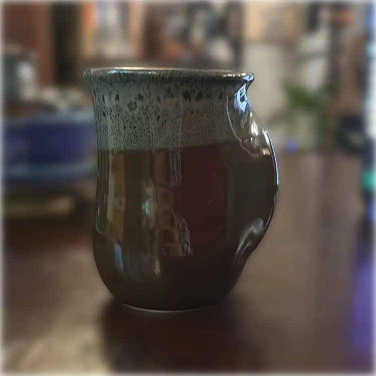 Hand-Signed Hand Warmer Studio Pottery Mug - 5” tall and 3.75” in diameter