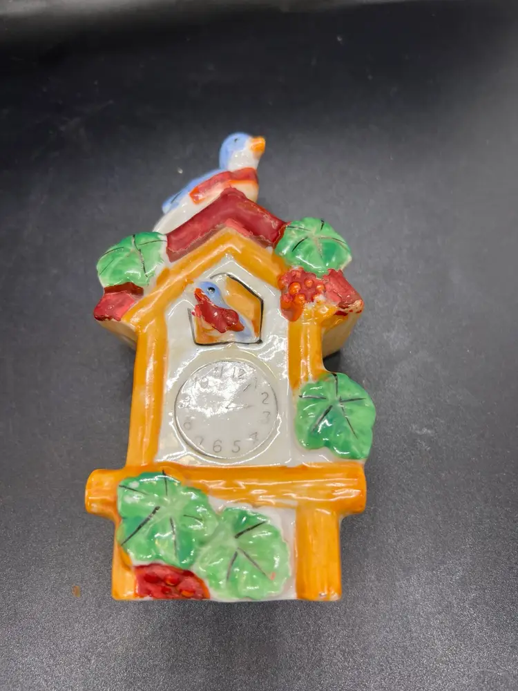 Vintage Bluebird On A Cuckoo Clock Wall Pocket 